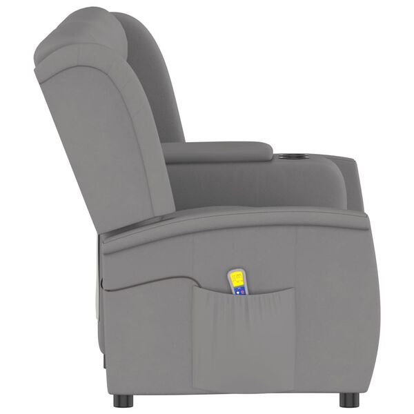 vidaXL 4-Sitzer Massagesessel mit Getr&auml;nkehalter Hellgrau