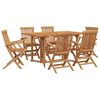 vidaXL Garten Essgruppe 7 stk. Braun 150 x 90 x 75 cm Massivholz Teak