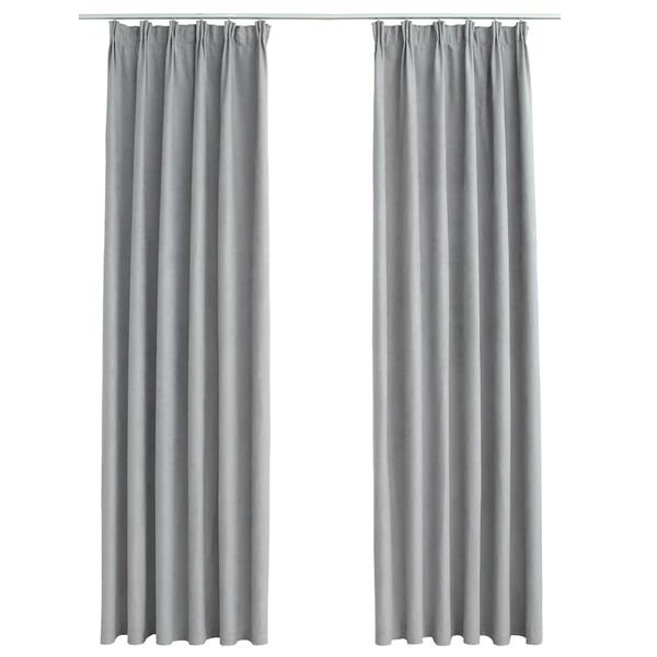vidaXL Verdunkelungsvorh&auml;nge mit Haken 2 Stk. Grau 140x245 cm