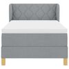 vidaXL Boxspringbett mit Matratze Hellgrau 90 x 200 cm Stoff