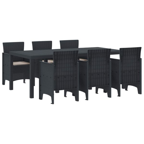 vidaXL Garten Essgruppe 7 pcs Anthrazit Polypropylen
