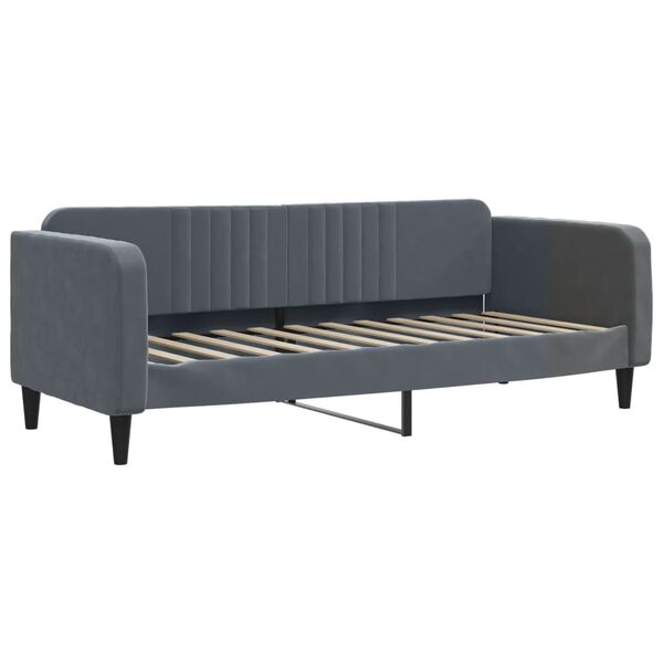 vidaXL Tagesbett Ausziehbar mit Matratzen Dunkelgrau 90x190 cm Samt