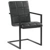 vidaXL Freischwinger 2 Stk. Schwarz Echtleder