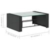 vidaXL 8-tlg. Garten-Lounge-Set mit Kissen Poly Rattan Schwarz