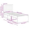 vidaXL Bettrahmen Beton Grau 75 x 190 cm Massives Kiefernholz