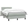 vidaXL Boxspringbett mit Matratze Hellgrau 120x220 cm Samt