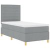 vidaXL Boxspringbett mit Matratze Hellgrau 90 x 200 cm Stoff