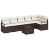 vidaXL Gartensofa-set 7 stk. Braun und Creme Poly-Rattan