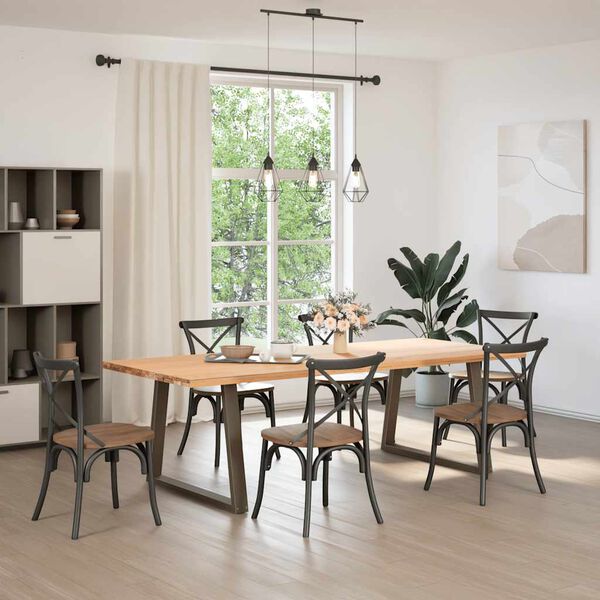 vidaXL Esstischbeine V-Form 2 St&uuml;ck Naturstahl 100x(72-73,3) cm Stahl