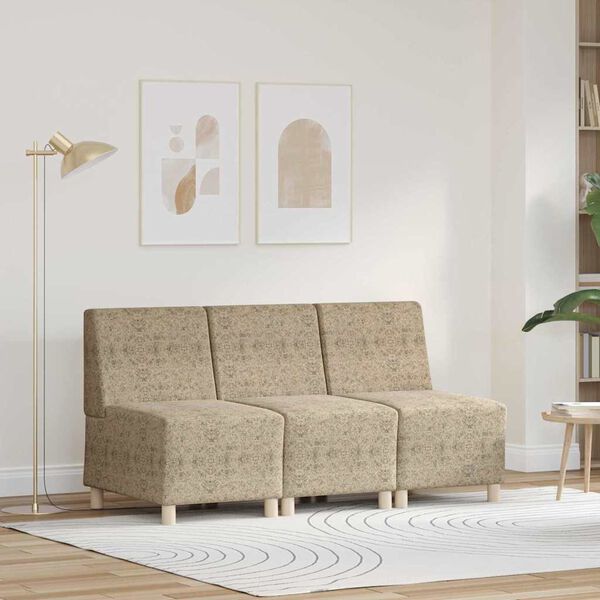 vidaXL Modulares Armfreies Sofa 3 pcs Hellgrau 55 x 74 x 82 cm