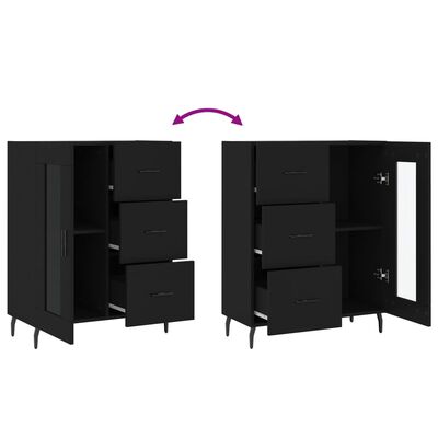 vidaXL Sideboard Schwarz 69,5x34x90 cm Holzwerkstoff