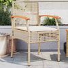 vidaXL Gartenst&uuml;hle mit Kissen 2 Stk. Beige Poly Rattan Akazienholz