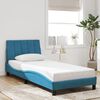 vidaXL Bettgestell mit LED ohne Matratze "Hanko" Blau 80x200 cm Samt