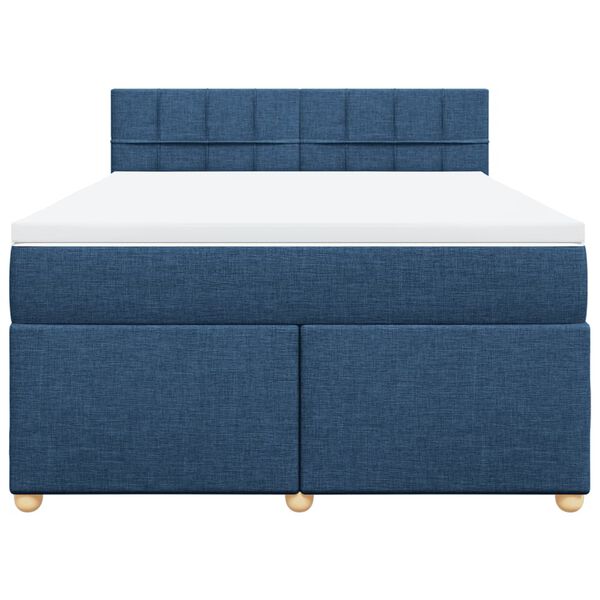 vidaXL Boxspringbett mit Matratze Blau 140x200 cm Stoff