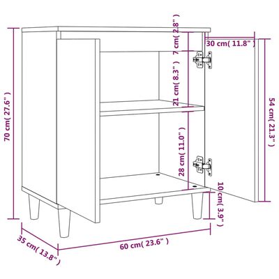 vidaXL Sideboard Braun Eichen-Optik 60x35x70 cm Holzwerkstoff