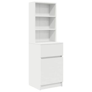 vidaXL Nachttisch Wei&szlig; 39x35x125 cm Holzwerkstoff