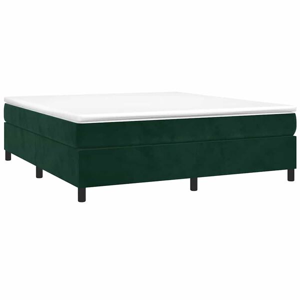 vidaXL Boxspringbettgestell Dunkelgr&uuml;n 160x200 cm Samt