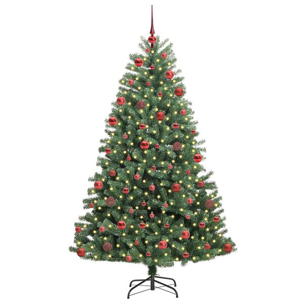 vidaXL Künstlicher klappbarer Weihnachtsbaum mit 300 LEDs Grün 180 cm
