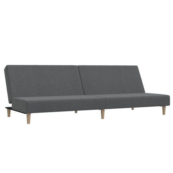 vidaXL Schlafsofa 2-Sitzer mit Fu&szlig;hocker Hellgrau Stoff