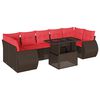 vidaXL 8-teiliges Gartensofa-Set mit Kissen, braun, Polyrattan
