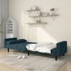 vidaXL Schlafsofa 2-Sitzer mit 2 Kissen Blau Samt
