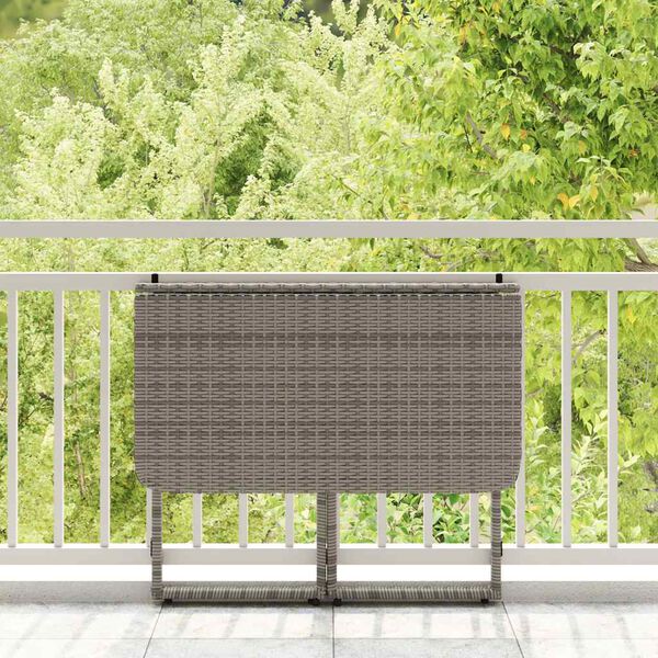 vidaXL Gartentisch Klappbar Grau 90x51x75 cm Poly Rattan