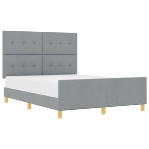 vidaXL Bettgestell mit Kopfteil Hellgrau 140 x 200 cm Stoff