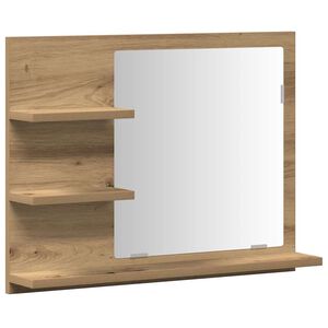 vidaXL Badspiegel mit Ablagen Artisan-Eiche 60x10,5x45 cm