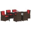 vidaXL Garten Essgruppe 7 pcs Braun Poly Rattan