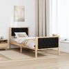 vidaXL Bettrahmen Schwarz 75 x 190 cm Massives Kiefernholz