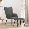 vidaXL Relaxsessel mit Hocker Dunkelgrau Stoff