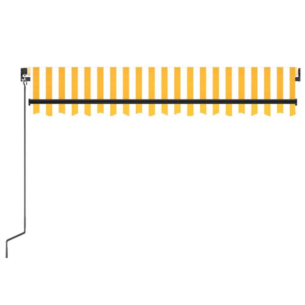 vidaXL Markise Manuell Einziehbar 350x250 cm Gelb und Wei&szlig;