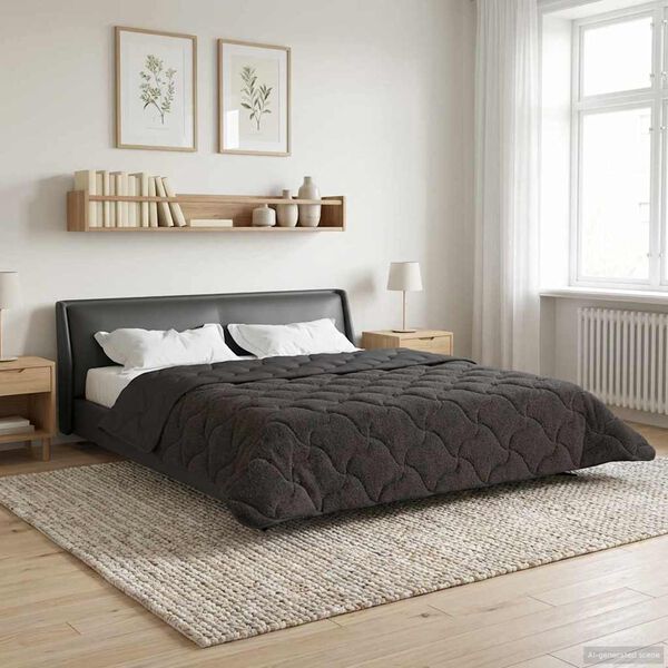 vidaXL Ganzjahresbettdecke Gepolstert Anthrazit 200 x 220 cm