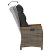 vidaXL Verstellbarer Gartenstuhl Grau und Marineblau Poly-Rattan