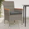 vidaXL Gartenst&uuml;hle mit Kissen 2 Stk. Grau Poly Rattan