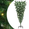 vidaXL Umgedrehter Kunst Weihnachtsbaum mit Kugelset Gr&uuml;n 120 cm PVC