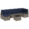 vidaXL Sofa Set 8 stk. 7-Sitzanzahl Grau und Marineblau Poly-Rattan