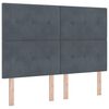 vidaXL Boxspringbett mit Matratze Dunkelgrau 140 x 190 cm Samt