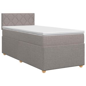 vidaXL Boxspringbett mit Matratze mit Kopfteil Taupe 80 x 200 cm Stoff