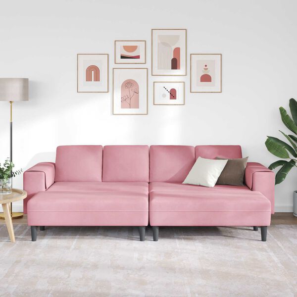 vidaXL Wohnzimmer Couch 3 pcs Rosa
