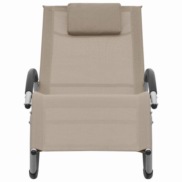 vidaXL Sonnenliege mit Kissen Taupe Textilene
