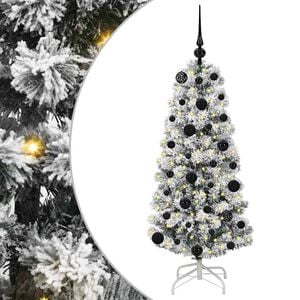 vidaXL K&uuml;nstlicher klappbarer Weihnachtsbaum Gr&uuml;n und Wei&szlig; 120 cm