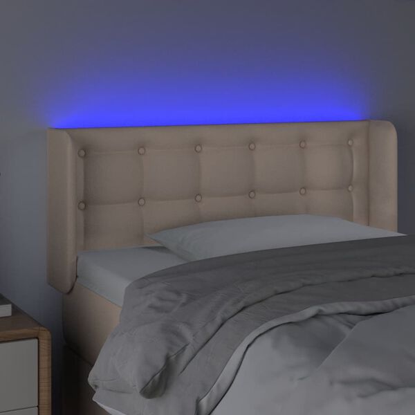 vidaXL LED Kopfteil Cappuccino-Braun 103x16x78/88 cm Kunstleder