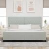 vidaXL Boxspringbett mit Kopfteil Hellgrau 200 x 200 cm Samt