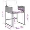 vidaXL Garten Essgruppe mit Kissen 5 pcs Hellgrau Poly-Rattan