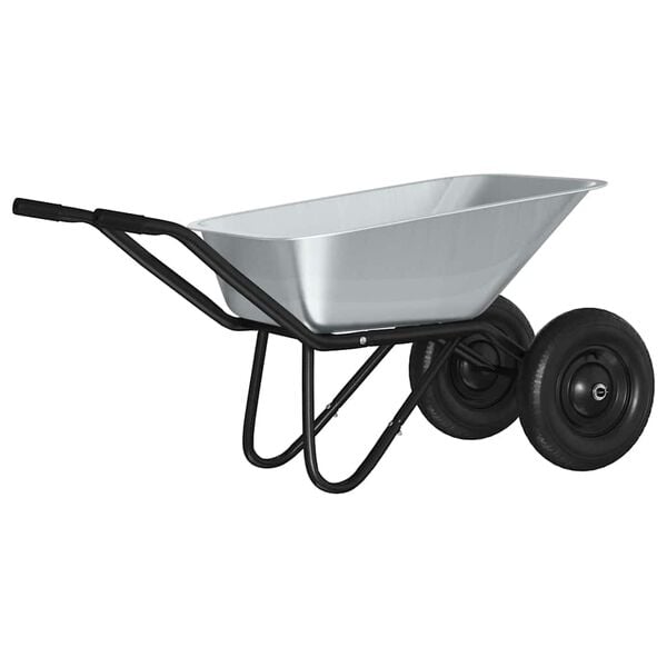 vidaXL Schubkarre Silber und Schwarz 137 x 60 x 65,5 cm Stahl