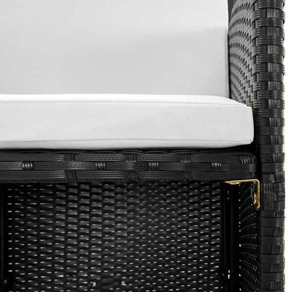 vidaXL 9-tlg. Garten-Essgruppe mit Auflagen Poly Rattan Schwarz