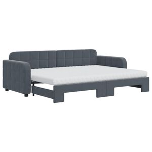 vidaXL Tagesbett Ausziehbar mit Matratzen Dunkelgrau 80x200 cm Samt