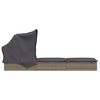 vidaXL Sonnenliege mit Faltdach Grau 213x63x97 cm Poly Rattan