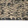 vidaXL Chindi-Teppich Handgewebt Leder Baumwolle 80x160 cm Schwarz
